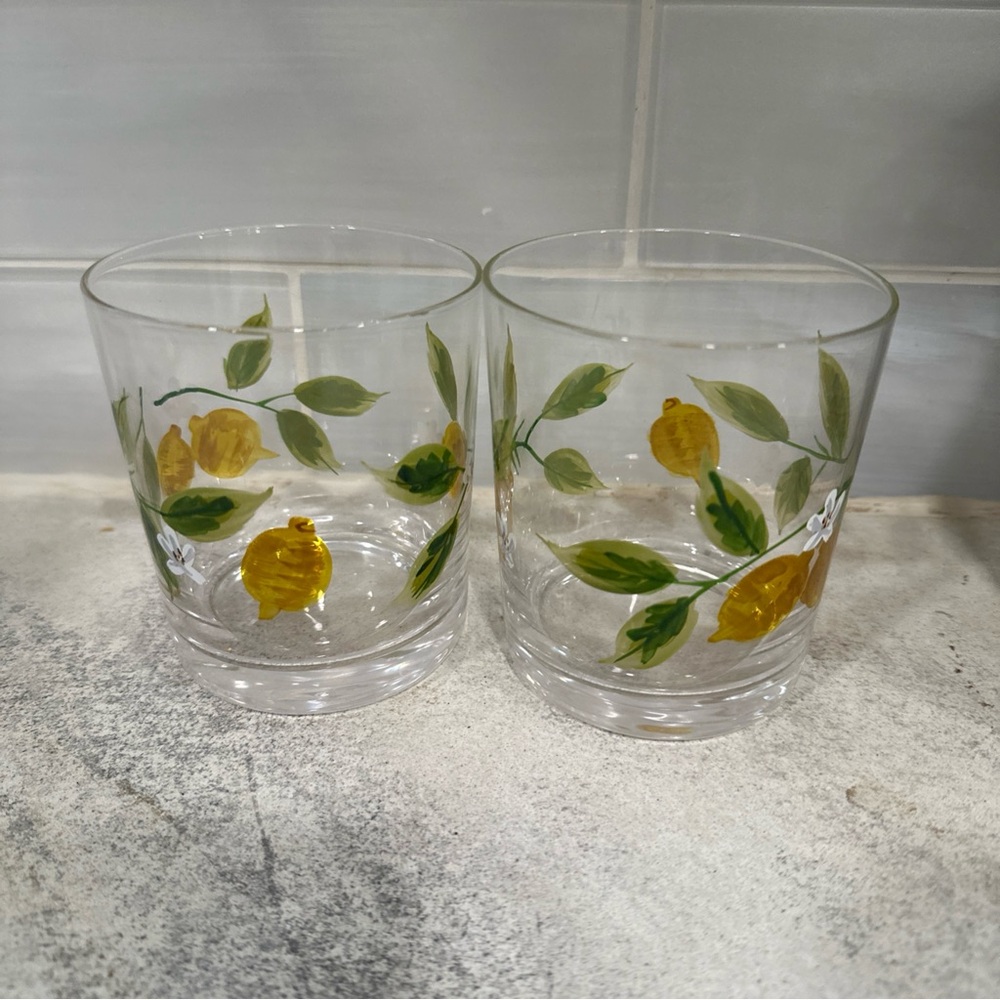 Lemon Leaf Glass Tumblers by Pier 1 Imports